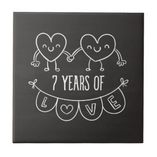 Carreau Coeurs de calèche-cadeaux du 7e anniversaire