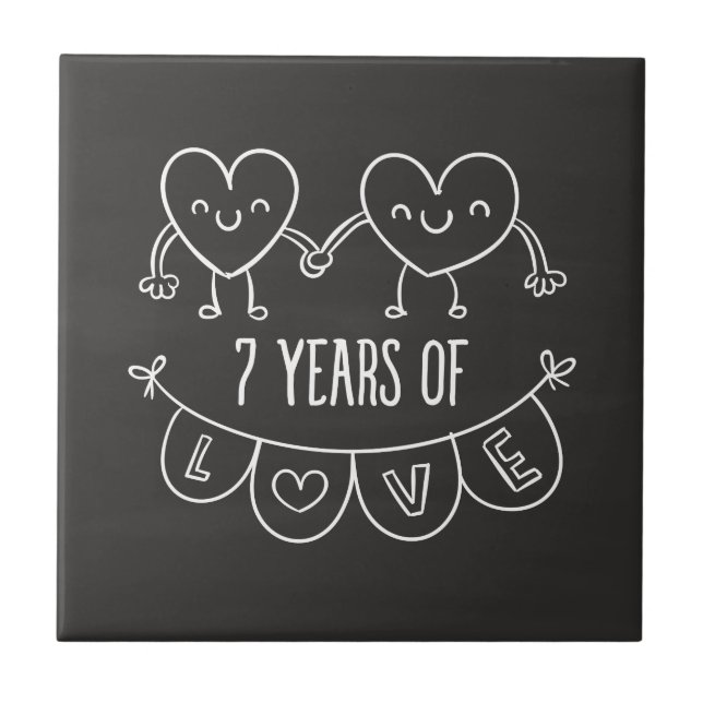 Carreau Coeurs de calèche-cadeaux du 7e anniversaire (Devant)
