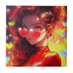 Carreau Coeurs de fille Anime