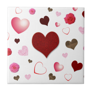 Carreau Coeurs et Rose