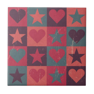 Carreau Coeurs et rose de profil sous convention