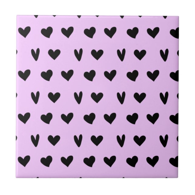 Carreau Cœurs noirs motif charmant Joyeuse Saint-Valentin (Devant)