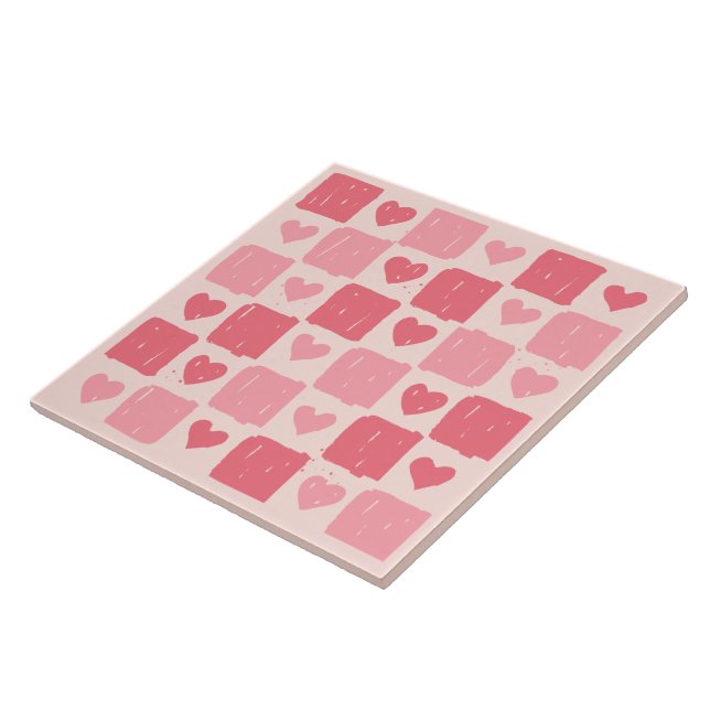Carreau Cœurs Peints Modèle Décoratif Amour (Côté)