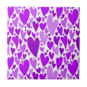 Carreau Coeurs violets super et romantiques Saint-Valentin