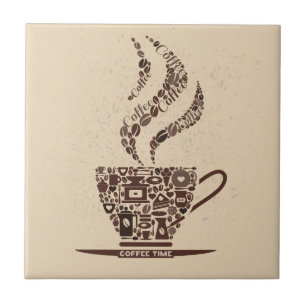 Carreau Coffee Cup Art pour votre cuisine