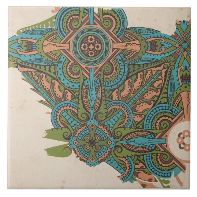 Carreau Coiffeur Art nouveau abstrait (Devant)