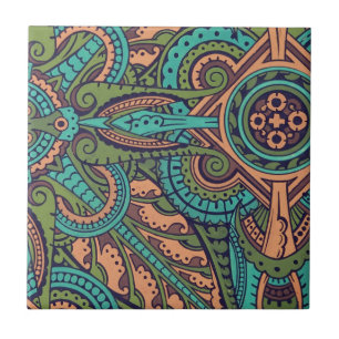 Carreau Coiffeur motif Art nouveau abstrait