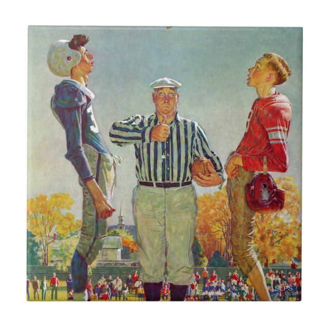 Carreau Coin Toss par Norman Rockwell (Devant)