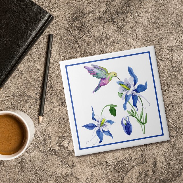 Carreau Colibri du jardin de la Colonne bleue (Créateur téléchargé)