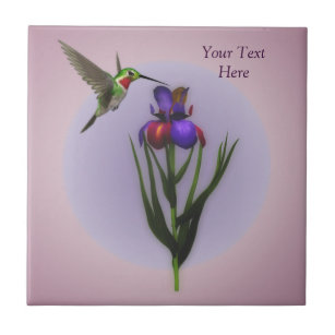 Carreau Colibri Et Iris Fleur Nature