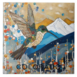 Carreau Colibri personnalisé de la montagne du Colorado 
