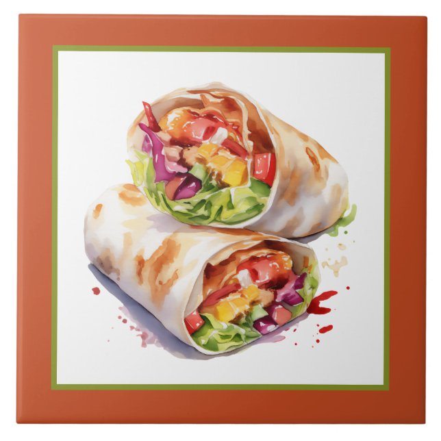 Carreau Coll Mexicain burrito amoureux maison artisanat (Devant)
