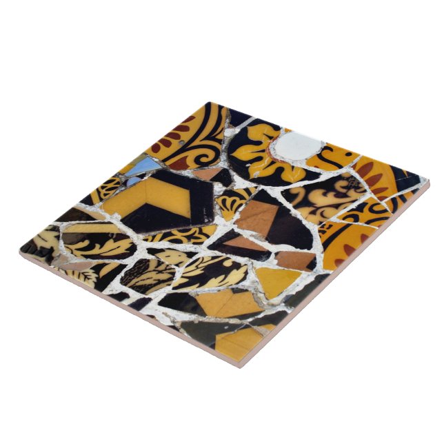 Carreau Collage artistique de Tuile-Brun cassé (Côté)