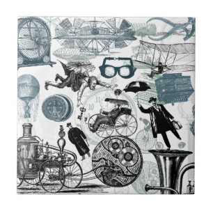 Carreau Collage Colorized de Steampunk