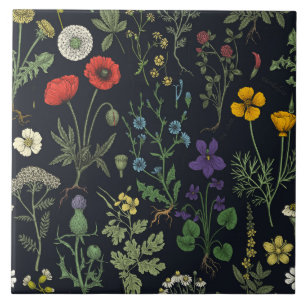 Carreau Collage de fleurs sauvages
