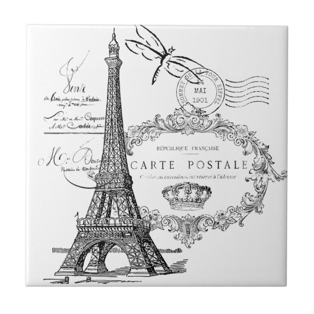 Carreau collage de la tour Eiffel (Devant)