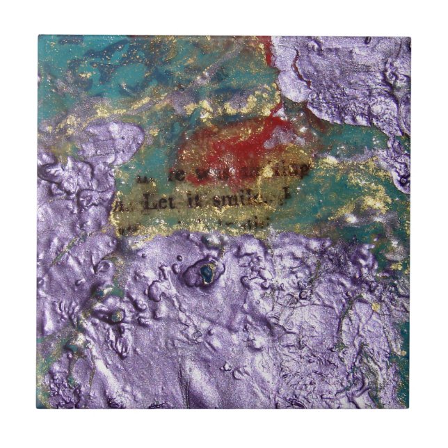 Carreau Collage de médias mixtes Abstraits de sourire (Devant)