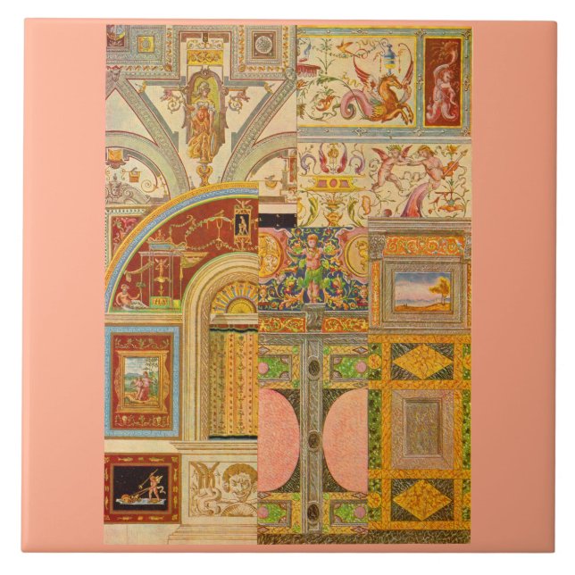 Carreau collage de motifs italiens baroques (Devant)