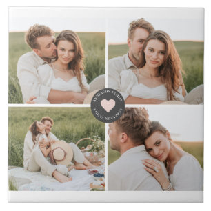 Carreau Collage moderne Cadeau photo de famille personnali