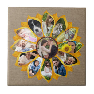 Carreau Collage photo famille Sunflower Burlap 13 Photos F