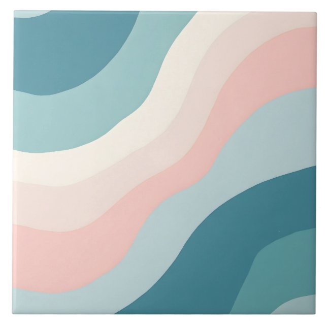 Carreau Collection Abstrait Moderne Rose Blush Menthe (Devant)