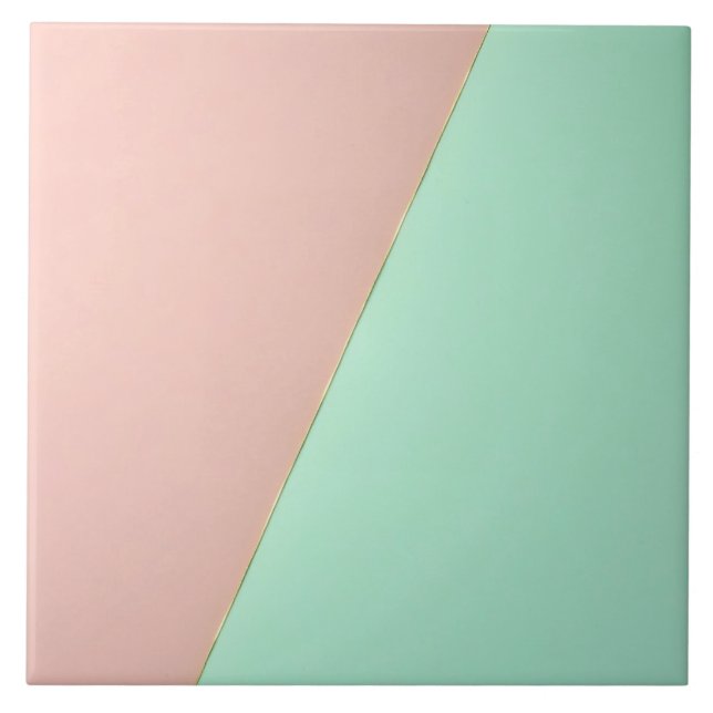 Carreau Collection Abstraite Tendance Rose Saumon Menthe (Devant)