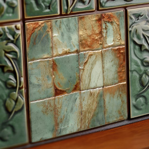 Carreau Collection Carré Abstrait Sage EMMA Faux Relief