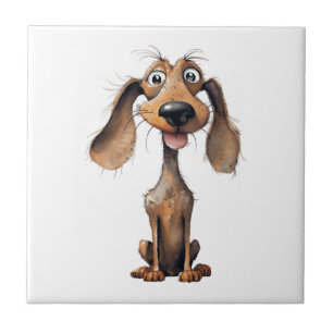 Carreau Collection d'art de race de chien de dessin animé 