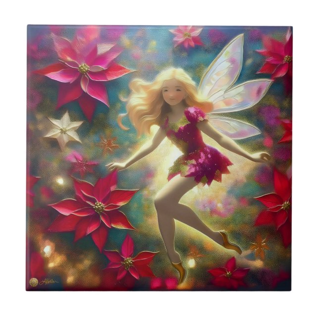 Carreau Collection de Fées de Noël - Cheveux Blond Doré Cl (Devant)