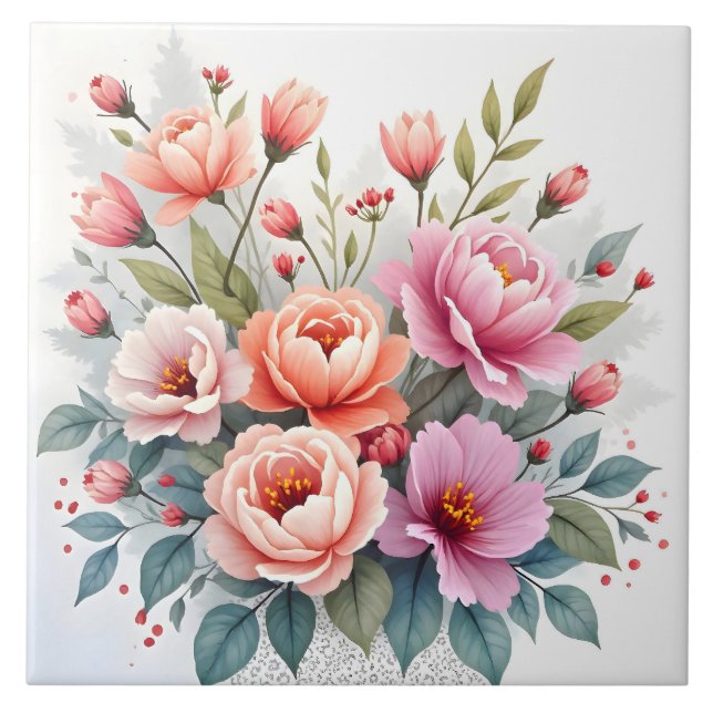 Carreau Collection de luxe de fleurs sauvages modernes et  (Devant)