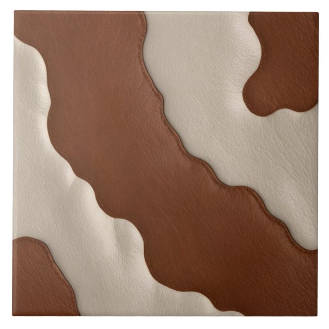 Carreau Collection de luxe élégante en cuir de vache faux  (Devant)