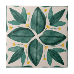 Carreau Collection de vignettes vert et jaune du MHN