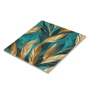 Carreau Collection Feuille tendance Turquoise Gold Boho