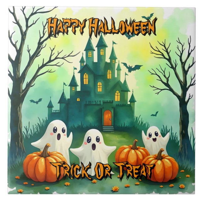Carreau Collection Halloween Populaire Mignon Épouvantable (Devant)