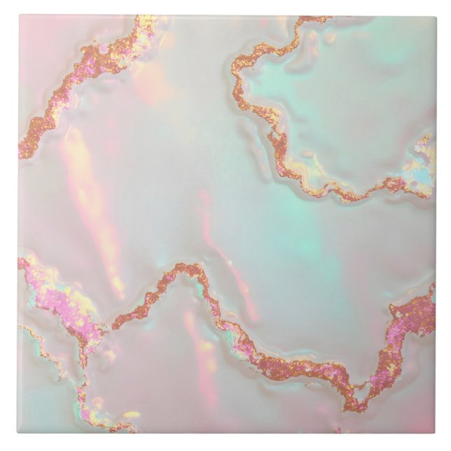 Carreau Collection Luxe Moderne Rose Pâle Menthe Douce Or (Devant)