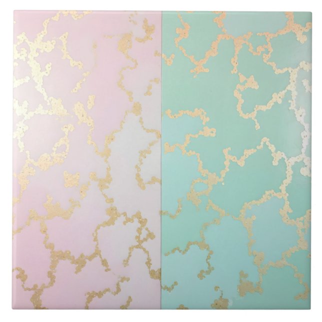 Carreau Collection Luxe Tendance Rose Pâle Menthe Douce Or (Devant)