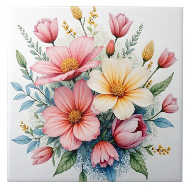 Carreau Collection Luxueuse de Fleurs Sauvages Belle et Te (Devant)