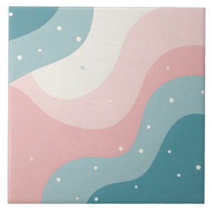 Carreau Collection Moderne Abstraite Rose Pâle Menthe