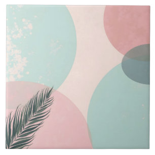 Carreau Collection Moderne Abstraite Rose Pâle Menthe
