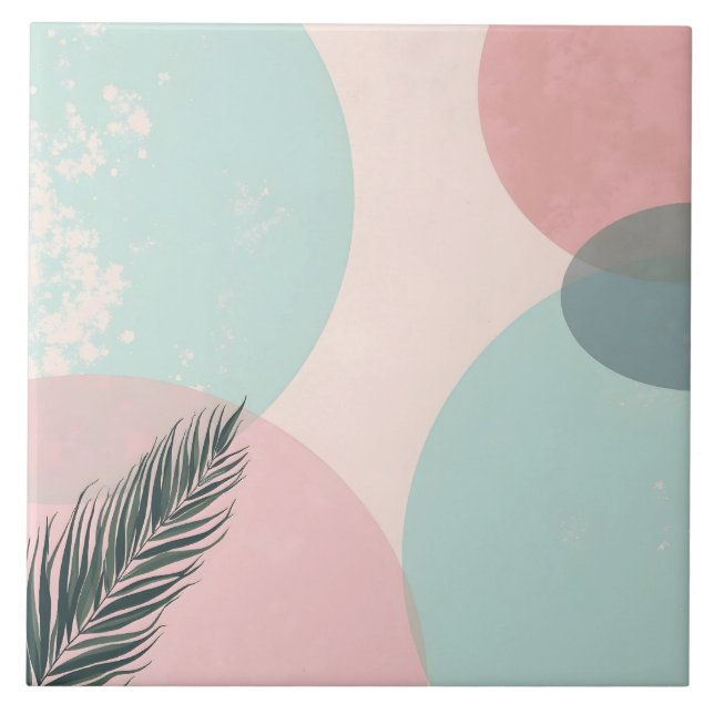Carreau Collection Moderne Abstraite Rose Pâle Menthe (Devant)