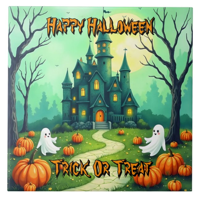 Carreau Collection Moderne Halloween Mignonne Épouvantable (Devant)