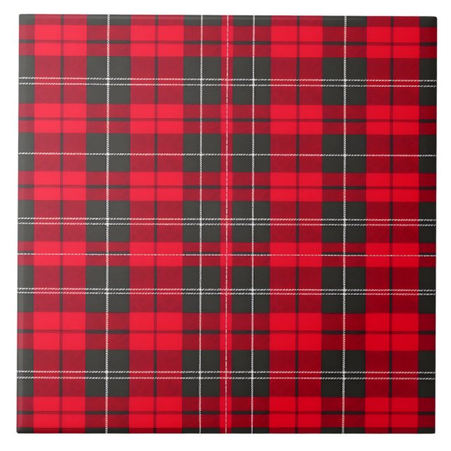 Carreau Collection moderne Tartan Plaid Traditionnel Rouge (Devant)