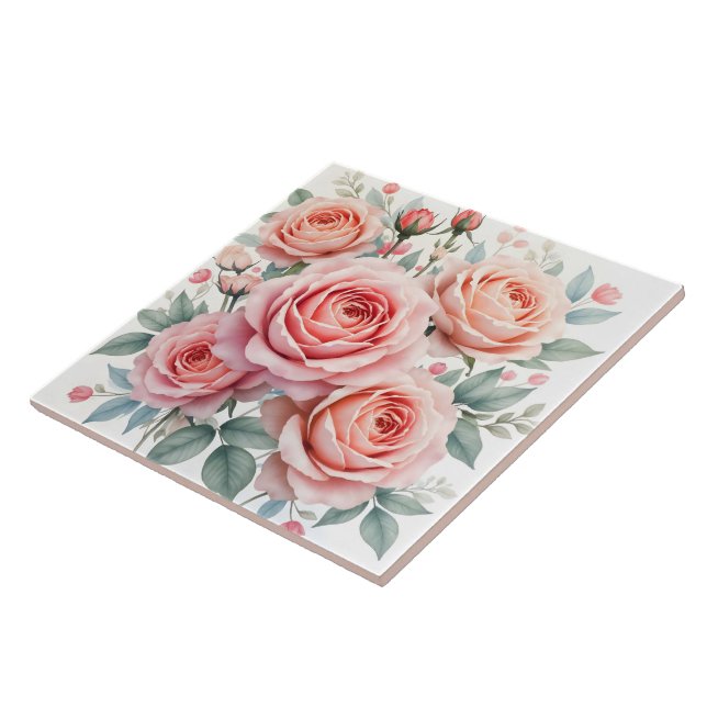 Carreau Collection Populaire de Roses Roses Luxueuses (Côté)