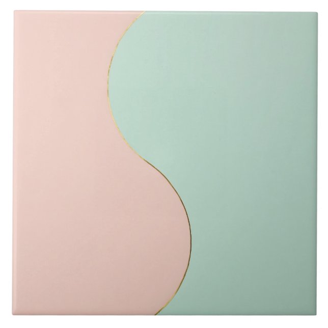 Carreau Collection Rose Pâle Menthe Abstrait Moderne (Devant)