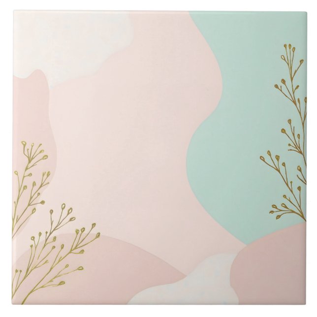 Carreau Collection Tendance Abstraite Rose Menthe (Devant)