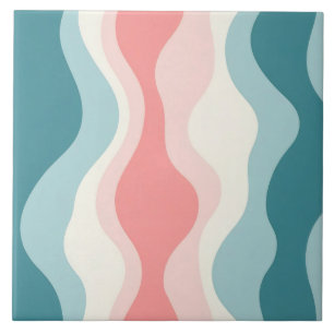 Carreau Collection Tendance Abstraite Rose Pâle Menthe