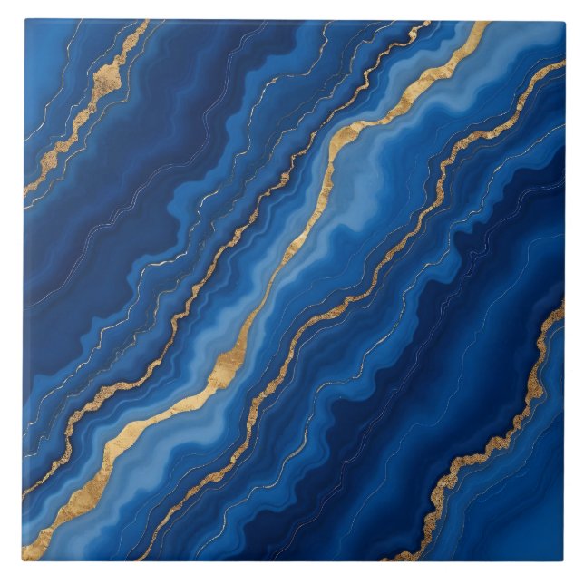 Carreau Collection tendance Royal Blue Gold Marble Collect (Devant)
