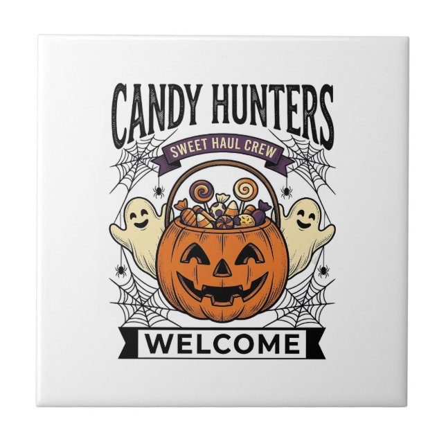 Carreau Collectionneur de bonbons Halloween Gravure vintag (Devant)