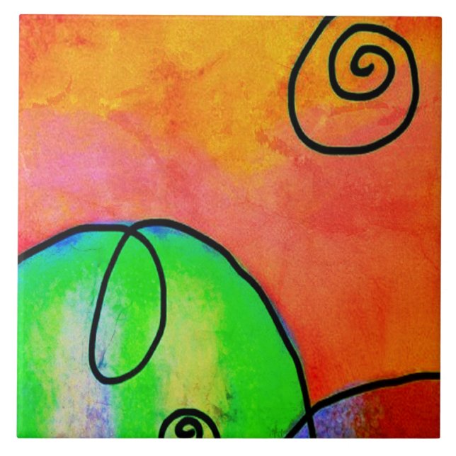 Carreau Colline colorée Abstraite peinture numérique (Devant)