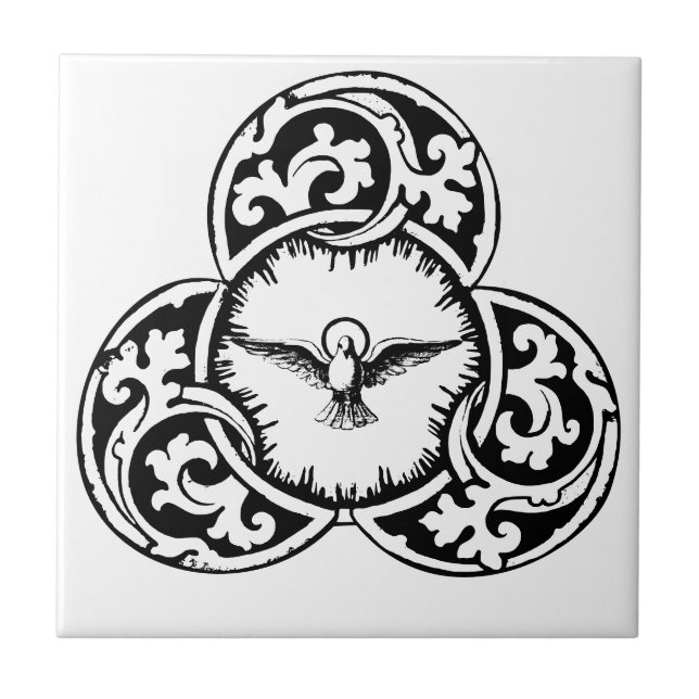 Carreau Colombe du Saint-Esprit symbole chrétien (Devant)
